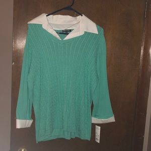 Sweater with built in shirt